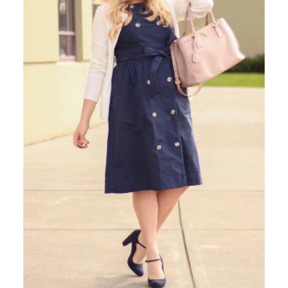 JCREW Garment Dyed Trench Dress 2T Navy G2373 SPRING'17  $128
